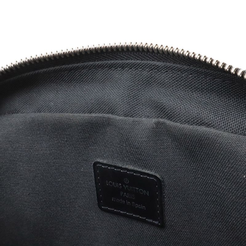 Louis Vuitton Taiga Clutch Handbag Leather Ardoise Black