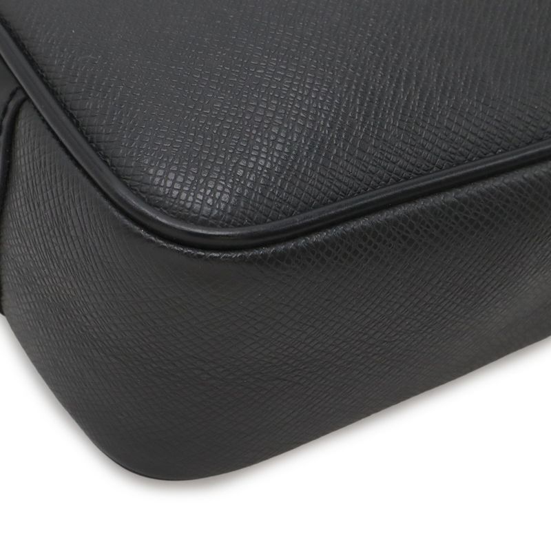 Louis Vuitton Taiga Clutch Handbag Leather Ardoise Black