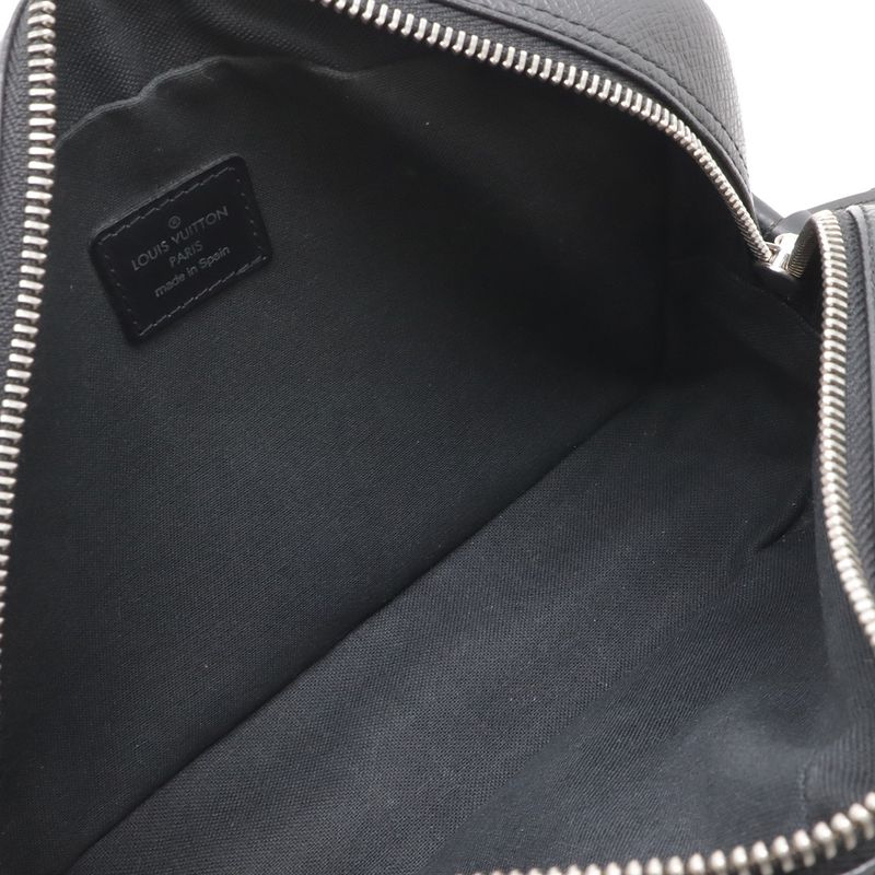 Louis Vuitton Taiga Clutch Handbag Leather Ardoise Black