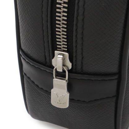 Louis Vuitton Taiga Clutch Handbag Leather Ardoise Black