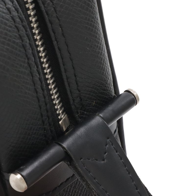 Louis Vuitton Taiga Clutch Handbag Leather Ardoise Black