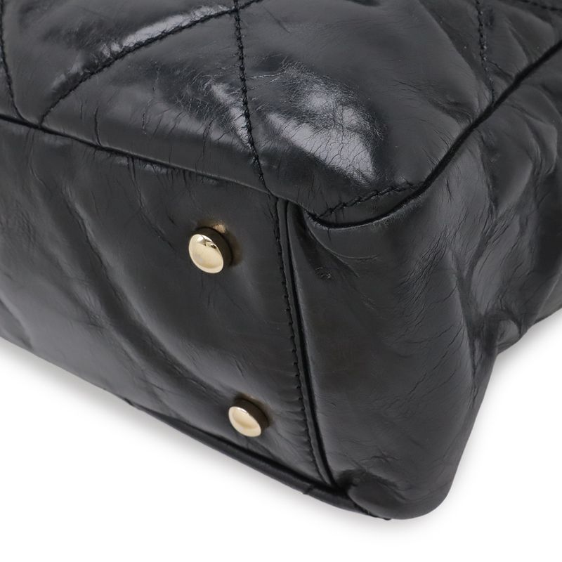 Chanel CC Logo Portobello Quilted Tote 2-Way Shoulder Bag Chain Leather Tweed