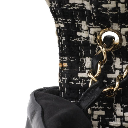 Chanel CC Logo Portobello Quilted Tote 2-Way Shoulder Bag Chain Leather Tweed