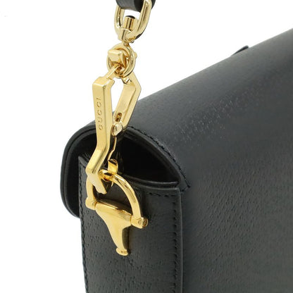 Gucci Adidas Collaboration Horsebit Shoulder Bag 2-Way Clutch Leather Black