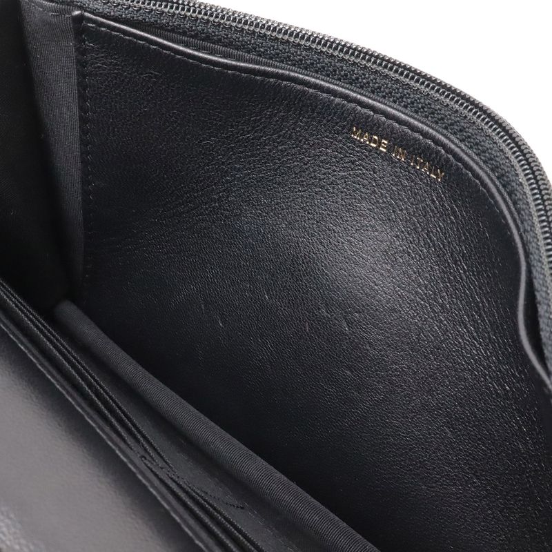 Chanel Quilted CC Logo Chain Wallet Shoulder Bag Pochette Lambskin Leather