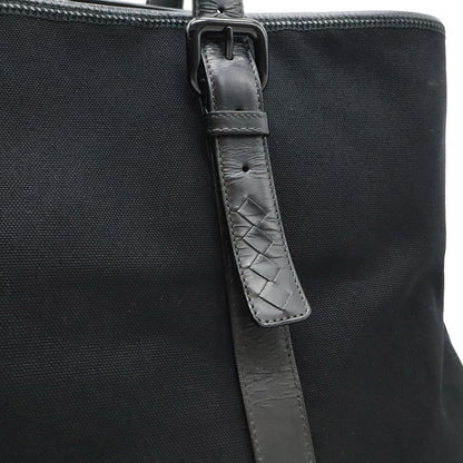 Bottega Veneta Vernis Che Tote Large Canvas Leather Black