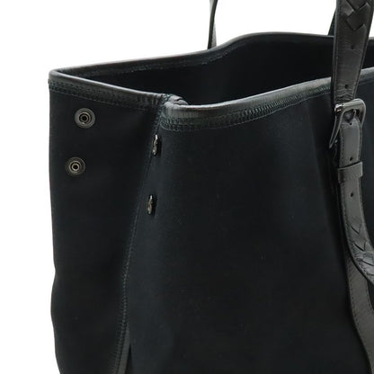 Bottega Veneta Vernis Che Tote Large Canvas Leather Black