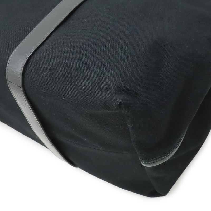 Bottega Veneta Vernis Che Tote Large Canvas Leather Black