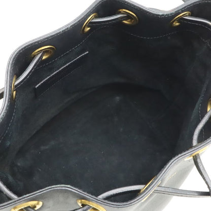 Saint Laurent Paris YSL Yves Emmanuel Bucket Bag 2-Way Shoulder Leather Black