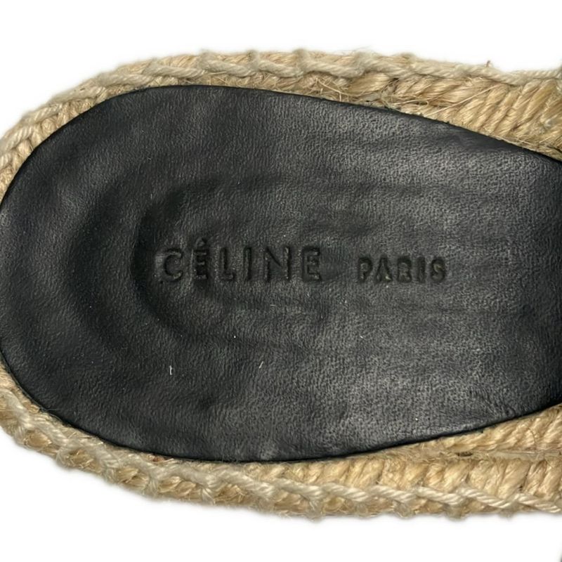 Celine Sandals 36 Red Espadrille Wedge Sole Leather