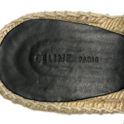 Celine Sandals 36 Red Espadrille Wedge Sole Leather