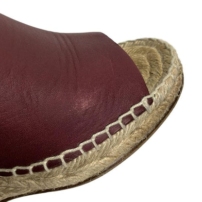Celine Sandals 36 Red Espadrille Wedge Sole Leather