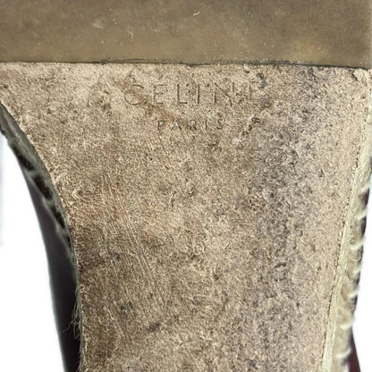 Celine Sandals 36 Red Espadrille Wedge Sole Leather