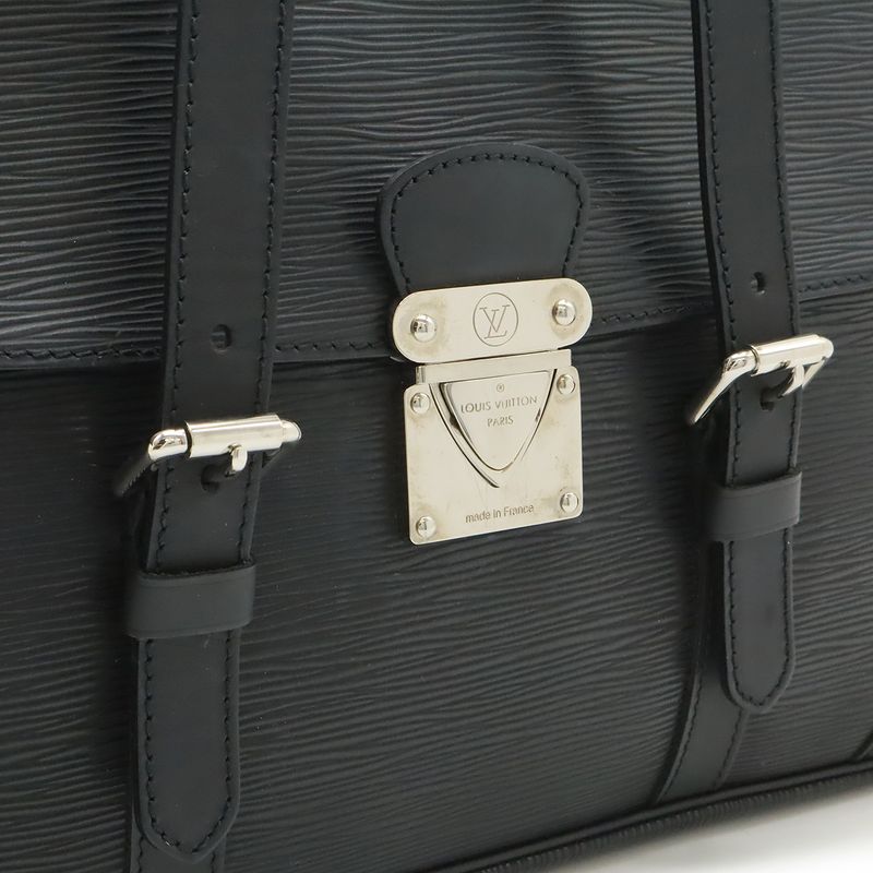 Louis Vuitton Epi Segur MM Shoulder Bag Leather Noir Black Silver
