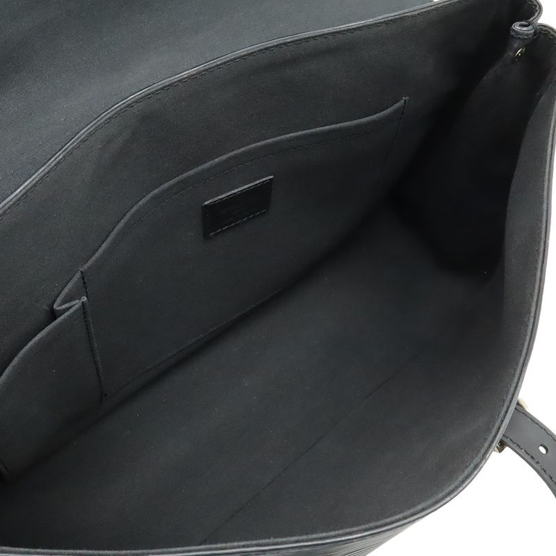 Louis Vuitton Epi Segur MM Shoulder Bag Leather Noir Black Silver