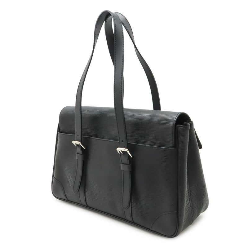 Louis Vuitton Epi Segur MM Shoulder Bag Leather Noir Black Silver