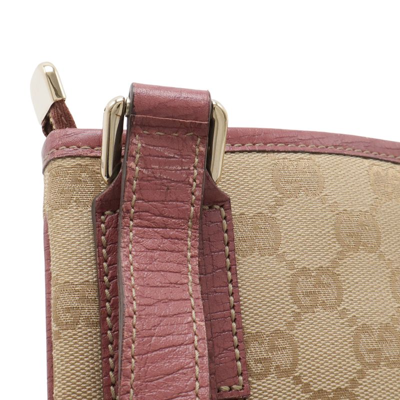 Gucci GG Canvas Sherry Line Shoulder Bag Crossbody Butterfly Charm Leather