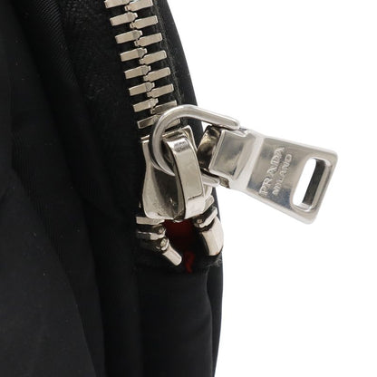 Prada Triangle Logo Mini Boston 2-Way Shoulder Bag Nylon Nero Black Red