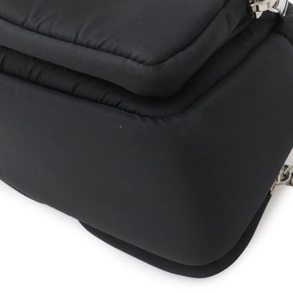 Prada Triangle Logo Mini Boston 2-Way Shoulder Bag Nylon Nero Black Red