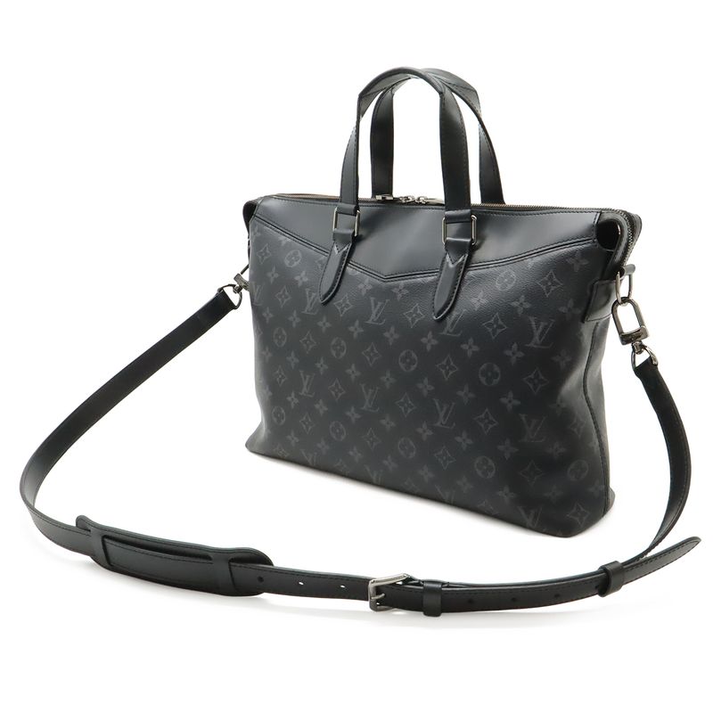 Louis Vuitton Monogram Eclipse Briefcase Explorer Business Document Purse 2-Way
