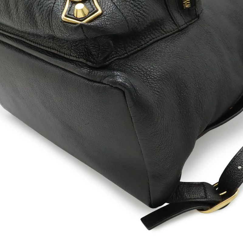Balenciaga City Backpack Leather Black Gold Mirror