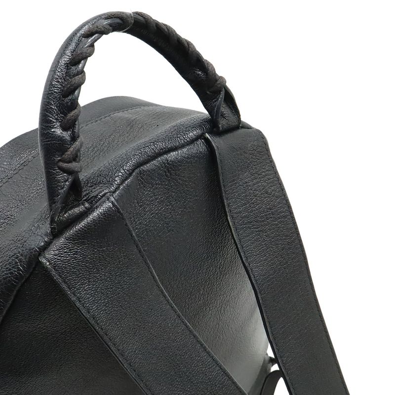 Balenciaga City Backpack Leather Black Gold Mirror