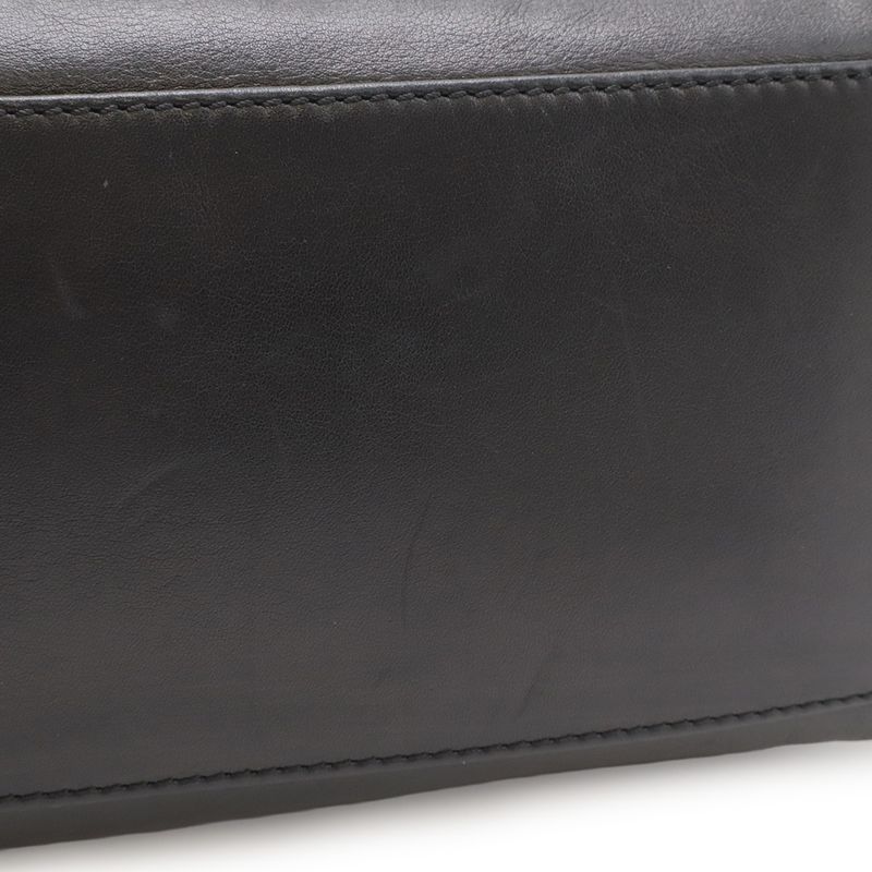 Chanel CC Logo Tassel Fringe Shoulder Bag Semi Leather Black