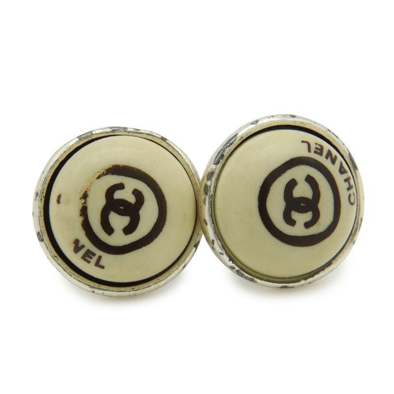Chanel CC Logo Earrings Round