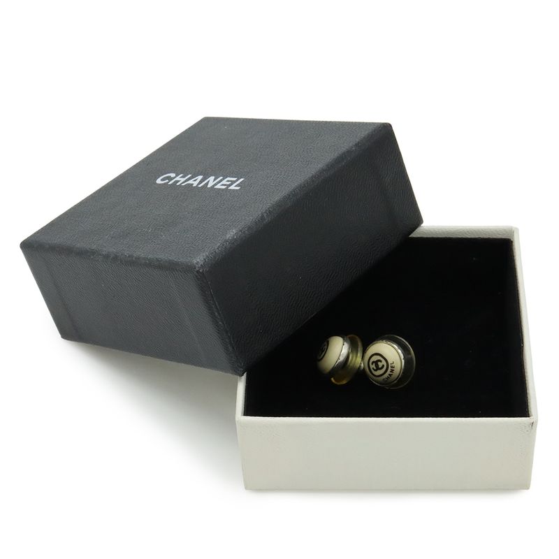 Chanel CC Logo Earrings Round