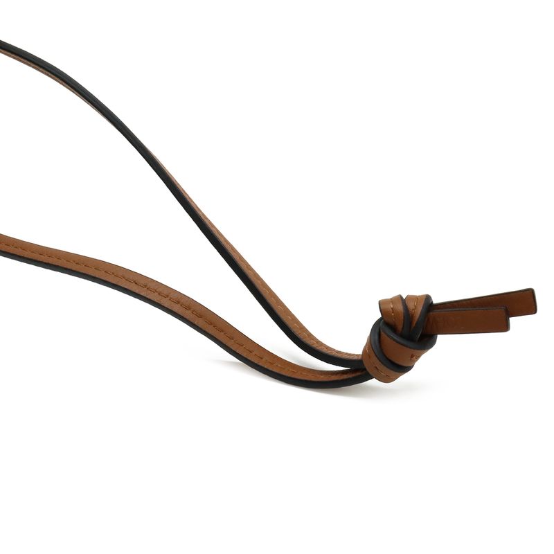 Loewe Balloon Necklace Pendant Motif Mini Bag Drawstring Leather Brown Gold