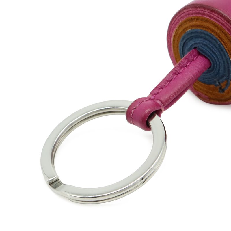 Hermes Carmen Key Ring Key Holder Fringe Tassel Charm Any Milo Leather Rose