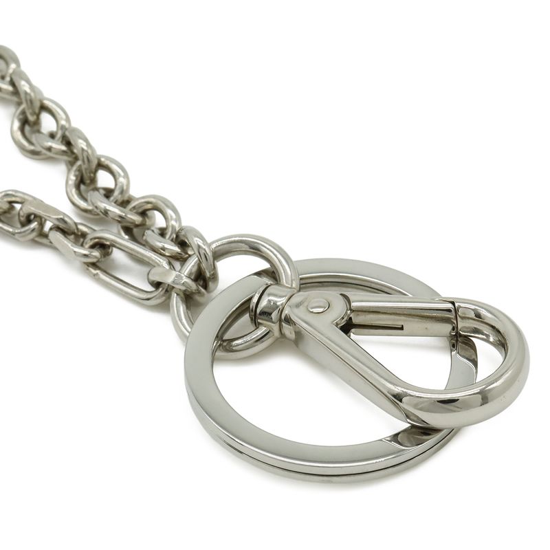 Prada Robot Monki Charm Wallet Chain Key Holder Key Ring Metal Silver Blue