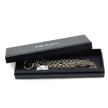 Prada Robot Monki Charm Wallet Chain Key Holder Key Ring Metal Silver Blue