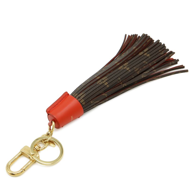 Louis Vuitton Monogram Key Holder Tassel Fringe Bag Charm Rouge Red