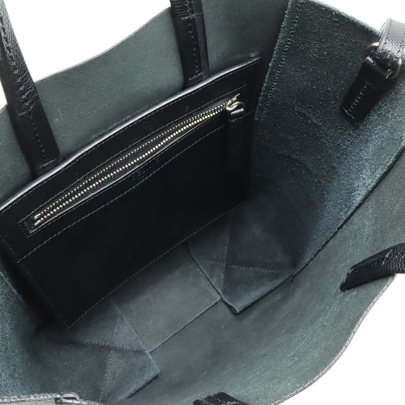 Celine Vertical Cabas Small Tote 2-Way Shoulder Bag Crossbody Leather Black