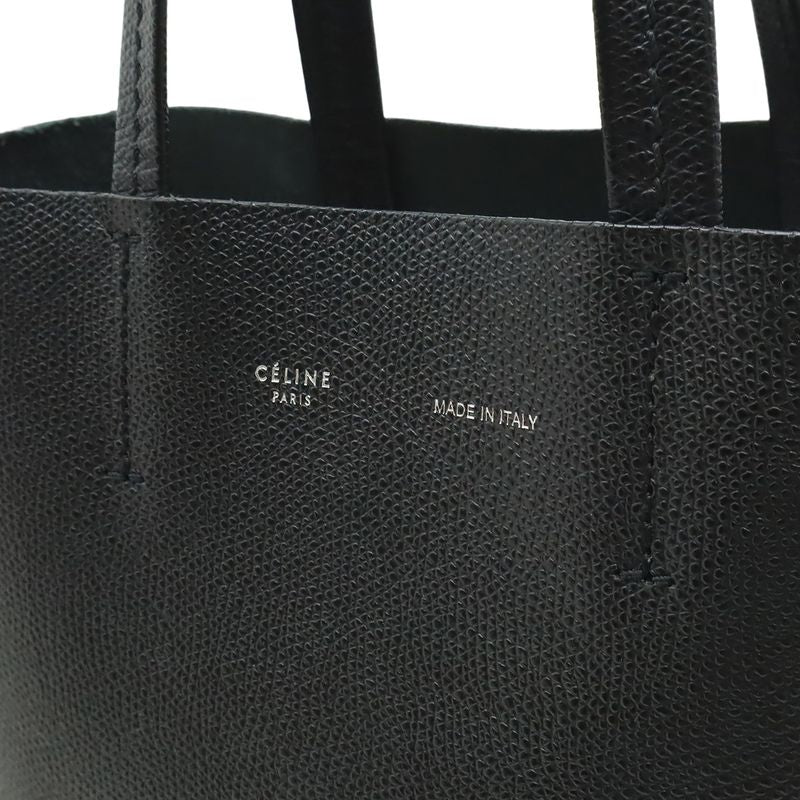 Celine Vertical Cabas Small Tote 2-Way Shoulder Bag Crossbody Leather Black