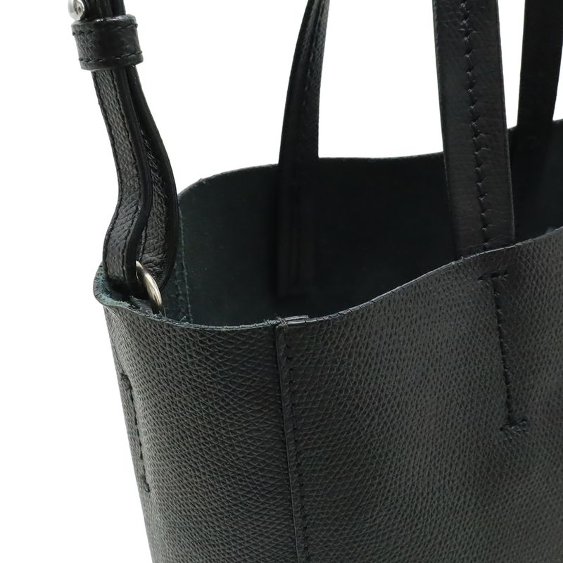 Celine Vertical Cabas Small Tote 2-Way Shoulder Bag Crossbody Leather Black