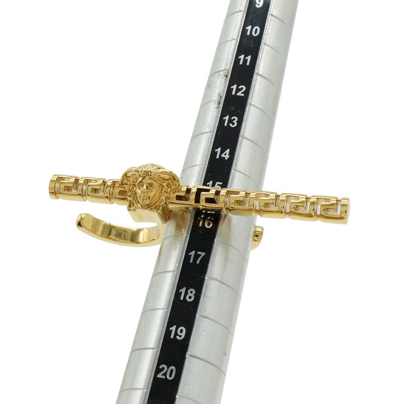 Versace Medusa Greca Double Ring Gold Plated