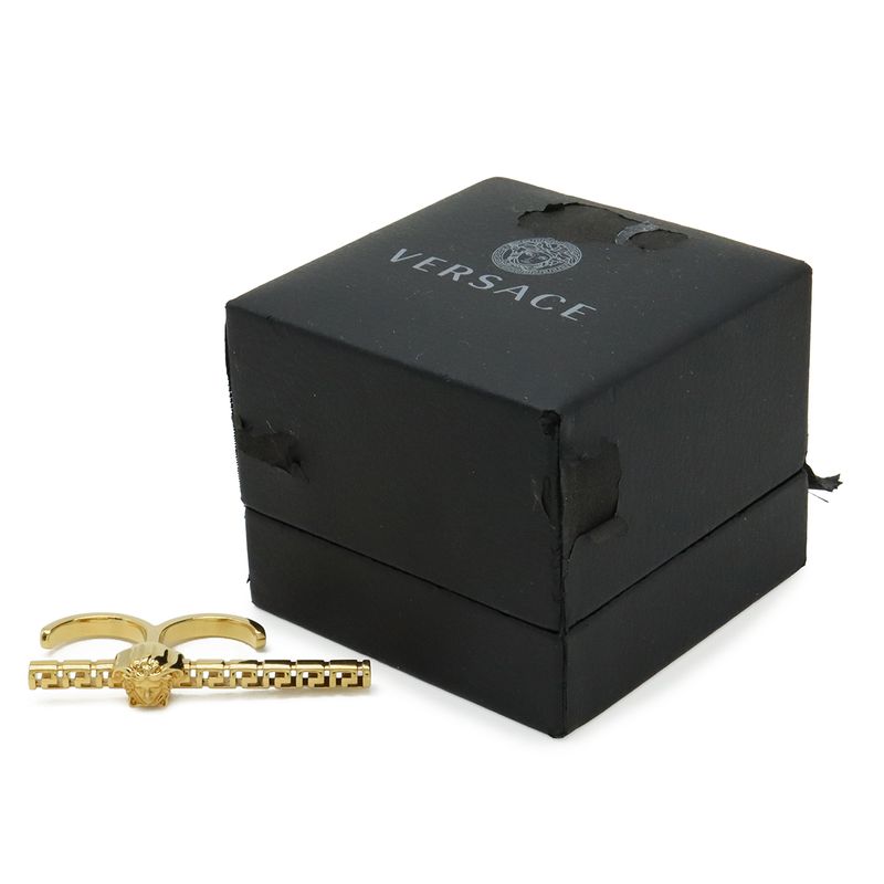 Versace Medusa Greca Double Ring Gold Plated