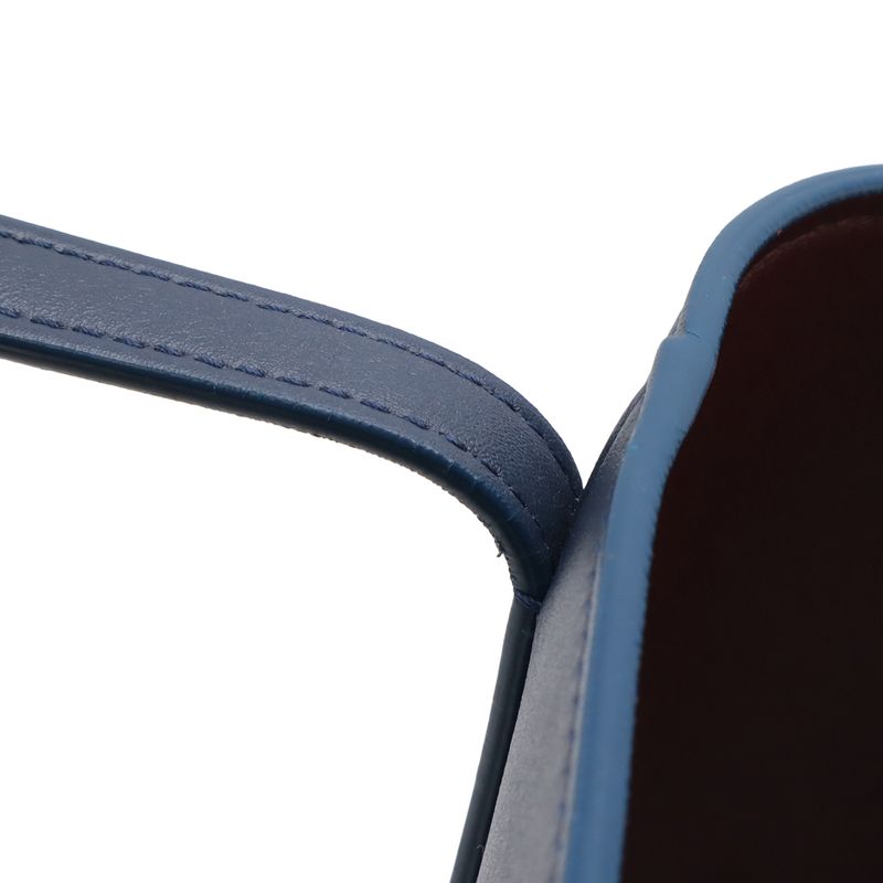 Cartier Must Line Must de Cartier Tote Shoulder Bag Leather Blue with Mirror