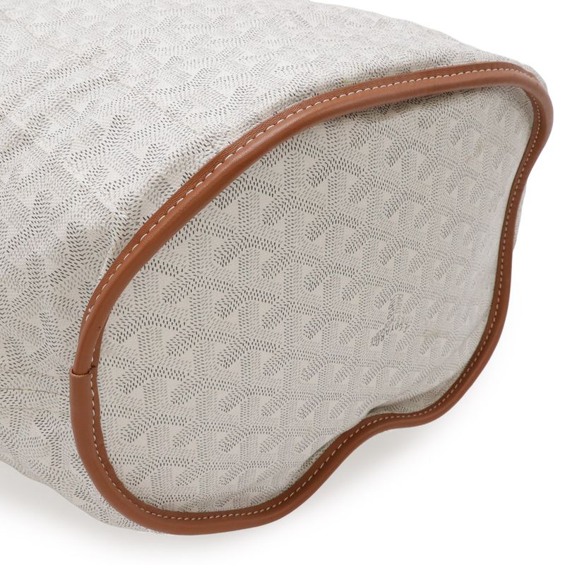Goyard Bella la Tote Shoulder Bag Reversible Leather White Brown