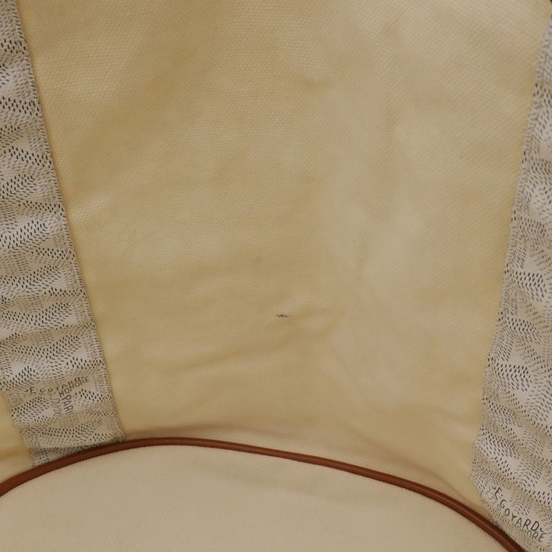Goyard Bella la Tote Shoulder Bag Reversible Leather White Brown