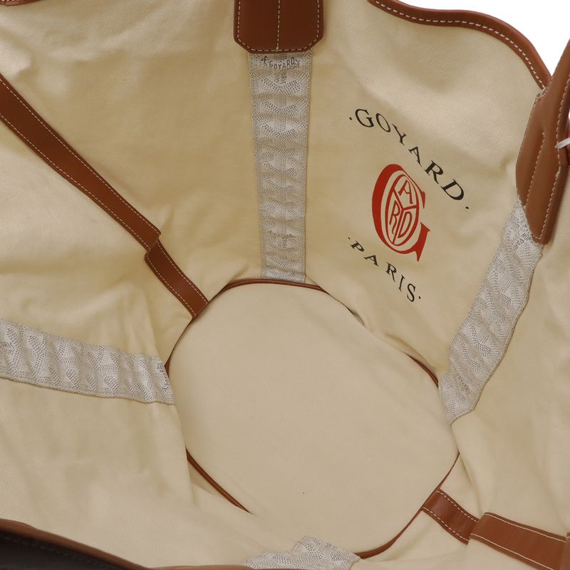 Goyard Bella la Tote Shoulder Bag Reversible Leather White Brown