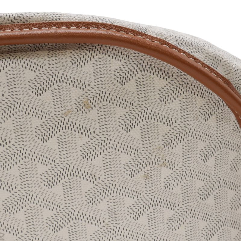 Goyard Bella la Tote Shoulder Bag Reversible Leather White Brown