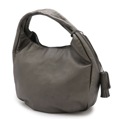 Loewe Viento 30 Anagram Shoulder Bag Fringe Charm Nappa Leather Metallic Silver