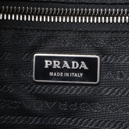 Prada Flower Floral Pattern Rose Tote 2-Way Shoulder Bag Nylon Nero Black Blue