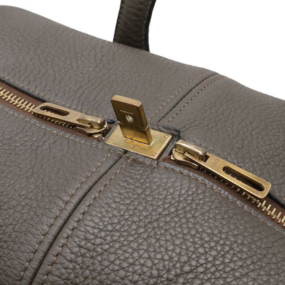 Hermes Victoria 43 Boston Bag Travel Purse Taurillon Clemence Leather Dark Olive