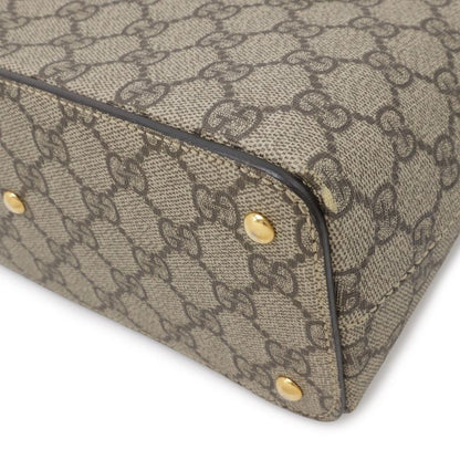 Gucci GG Supreme Mini Bag 2-Way Crossbody Leather Beige Brown Gold