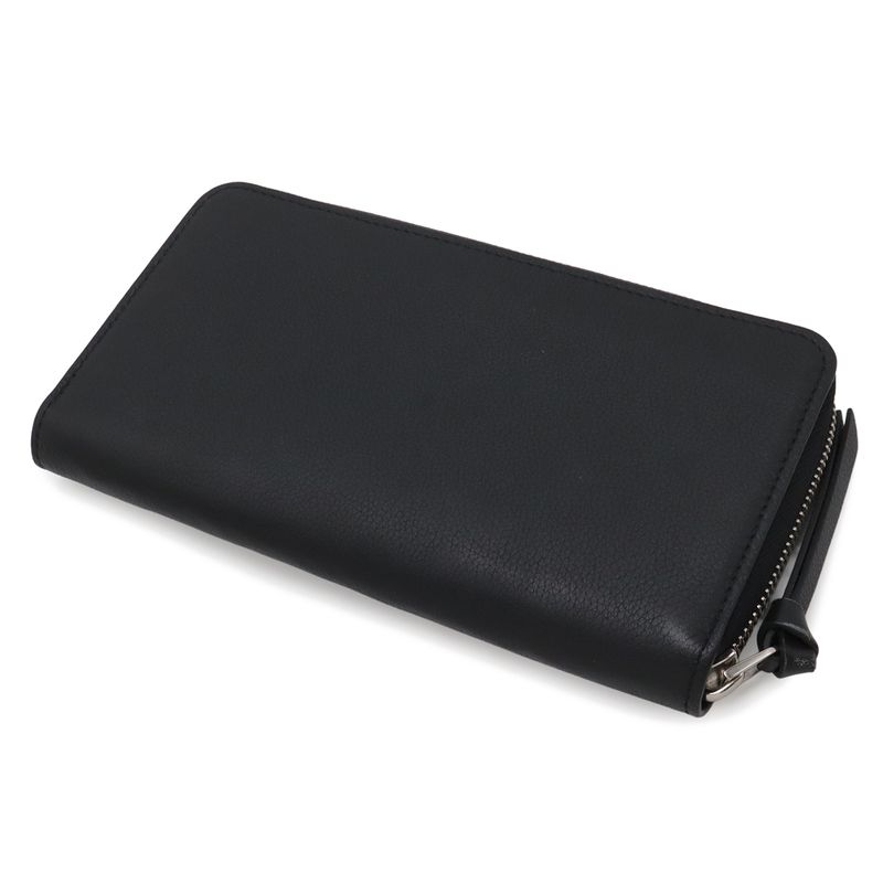 Louis Vuitton Zippy Lockme Logo Zip Around Wallet Calf Leather Noir Black Silver