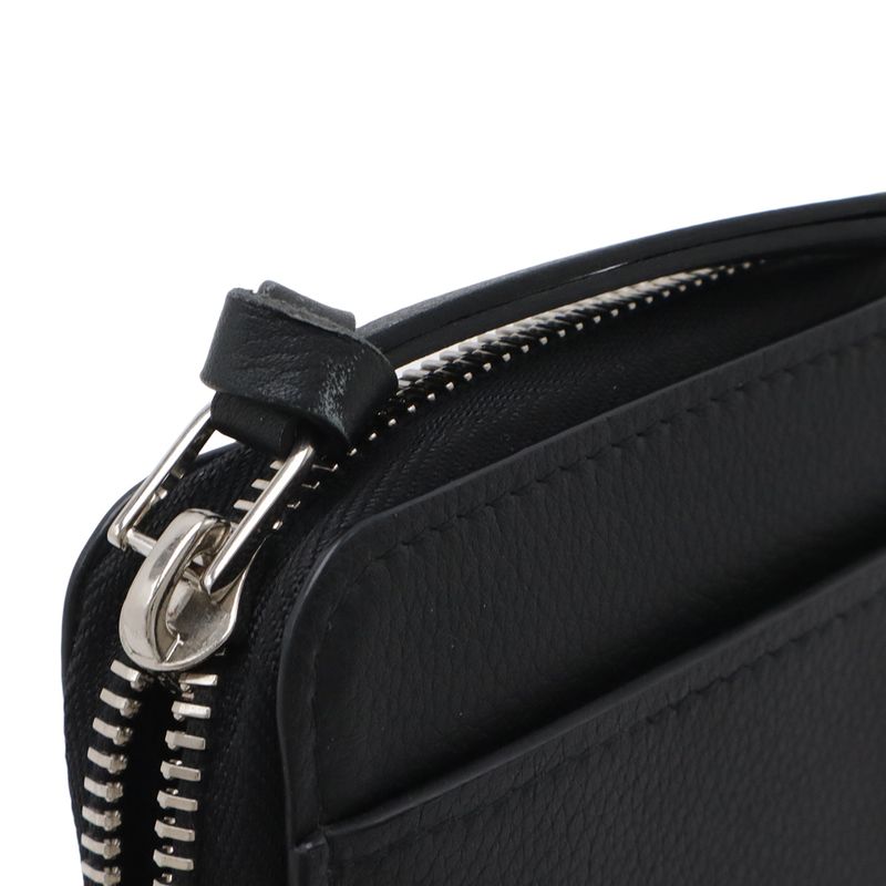 Louis Vuitton Zippy Lockme Logo Zip Around Wallet Calf Leather Noir Black Silver